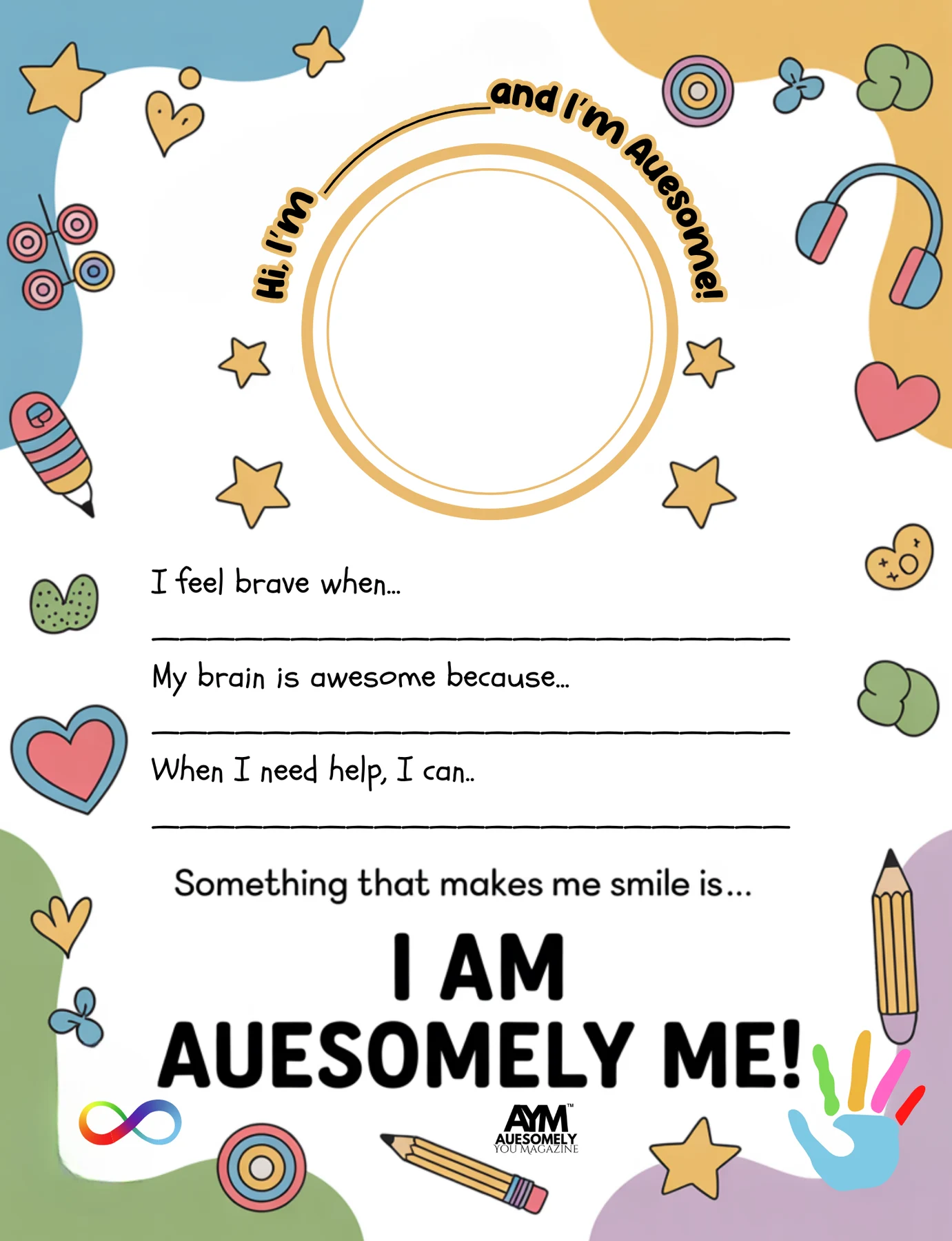 Auesome Me: Back-to-School Affirmation Poster magazine cover