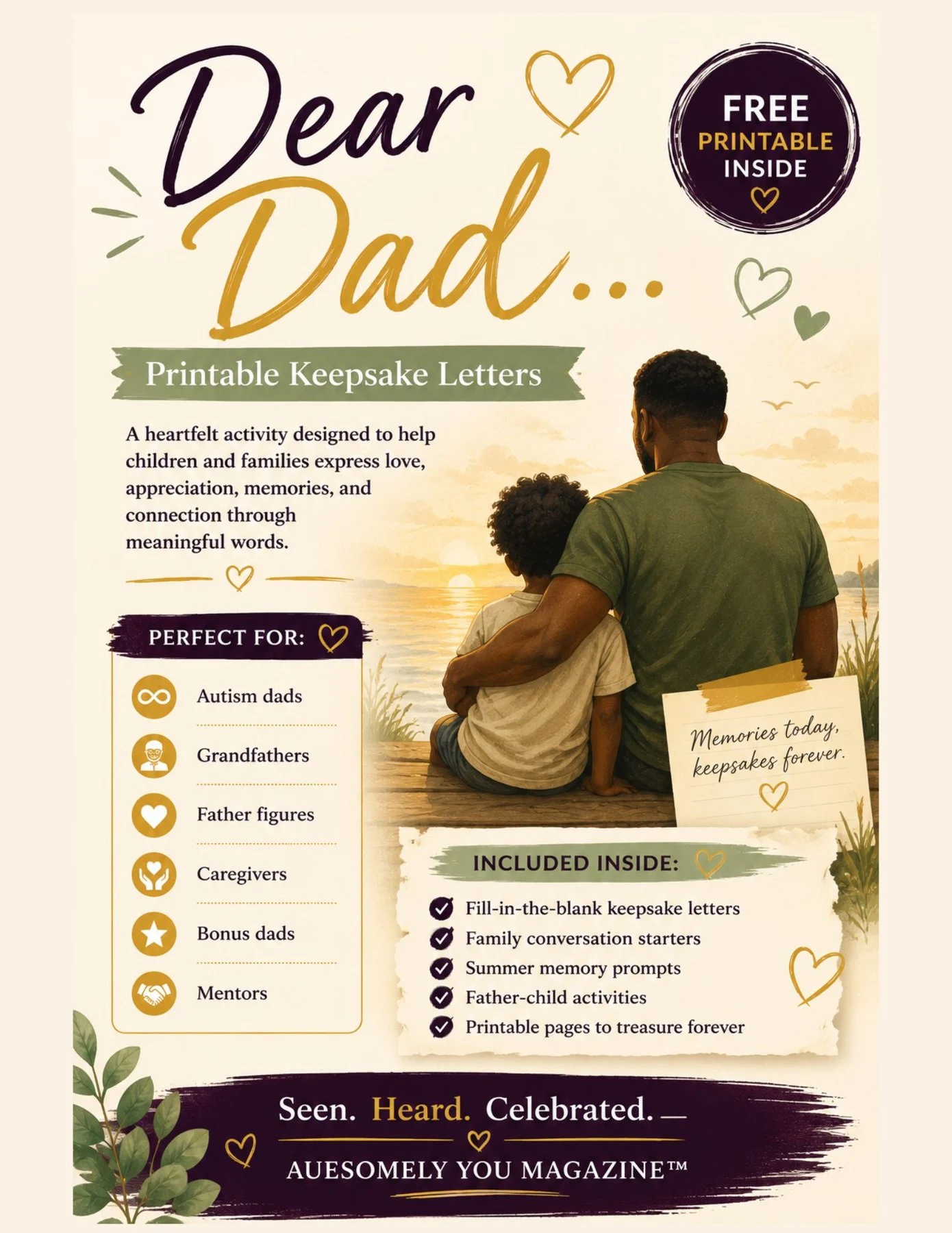 Dear Dad… Printable Keepsake Letters magazine cover